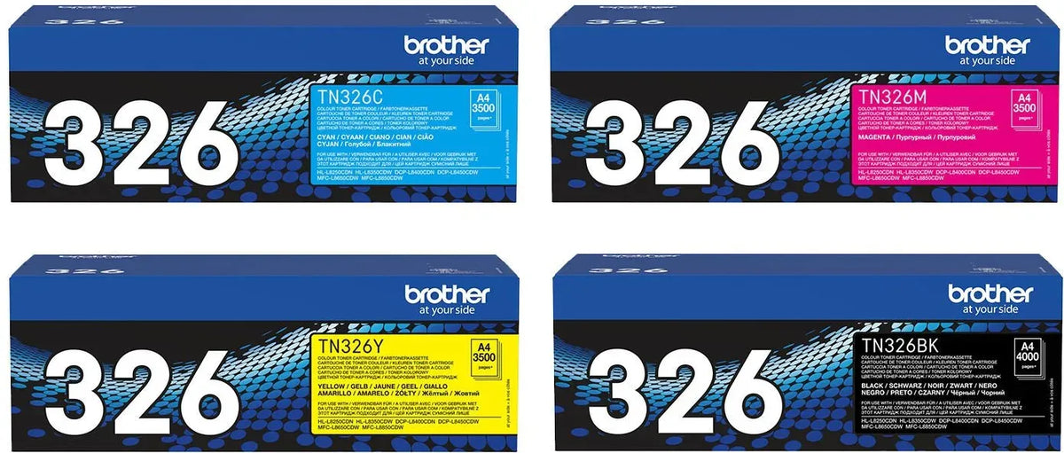 Brother TN-326 Toner Multipack Schwarz / Cyan / Magenta / Gelb (4 Stück) – EAN 4260473782193