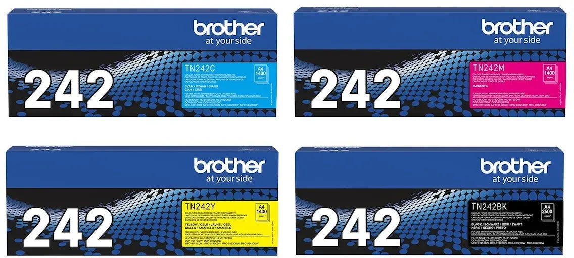 Brother TN-242 Toner Multipack Schwarz / Cyan / Magenta / Gelb (4 Stück) – EAN 4260730617350