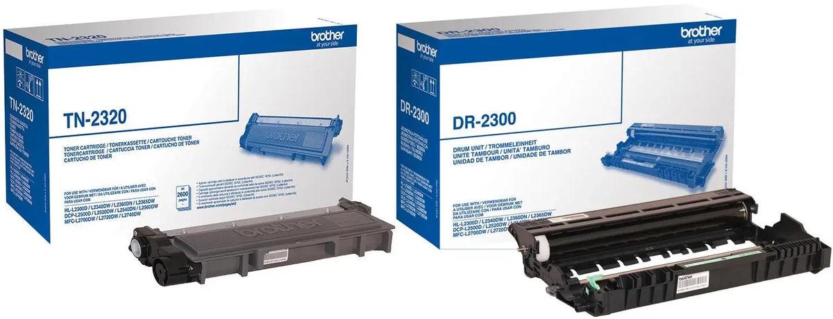 Brother TN-2320 / DR-2300 Toner und Trommel Set Schwarz (2 Stück)