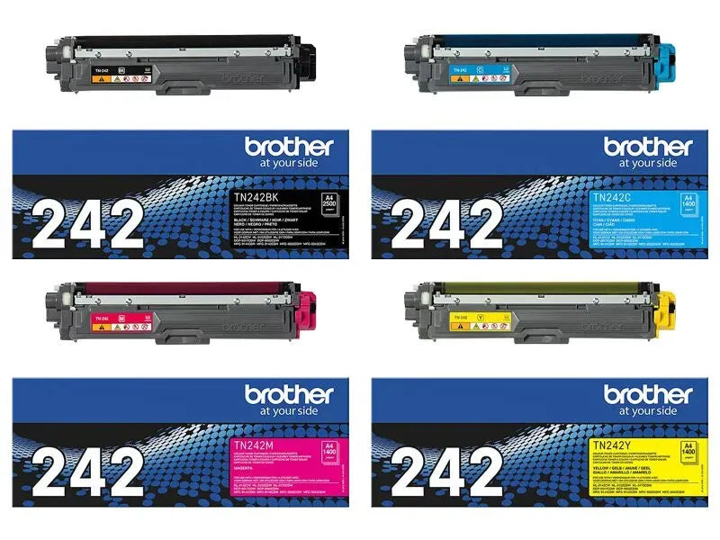 Brother TN-242BK / TN-242C / TN-242M / TN-242Y Toner Multipack Schwarz / Cyan / Magenta / Gelb (4 Stück)