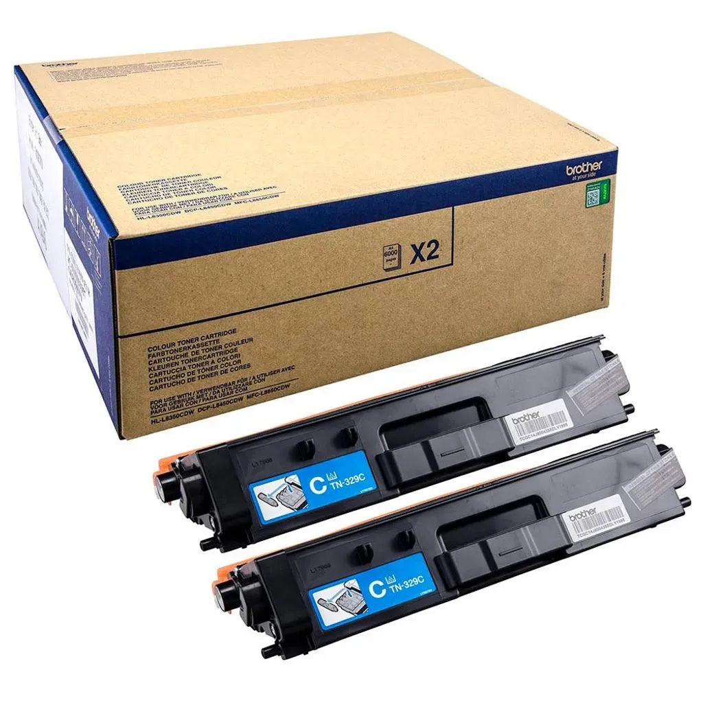Brother TN-329C Toner Multipack Cyan (2 Stück)